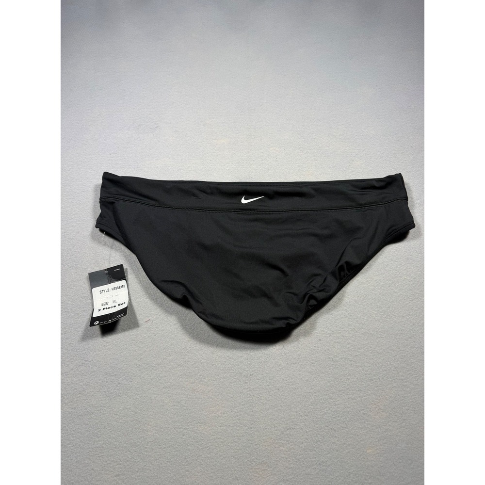 Nike Womens Black Bikini Swimā Bottoms Low Rise Swoosh Logo NESSE952 XXL NEW